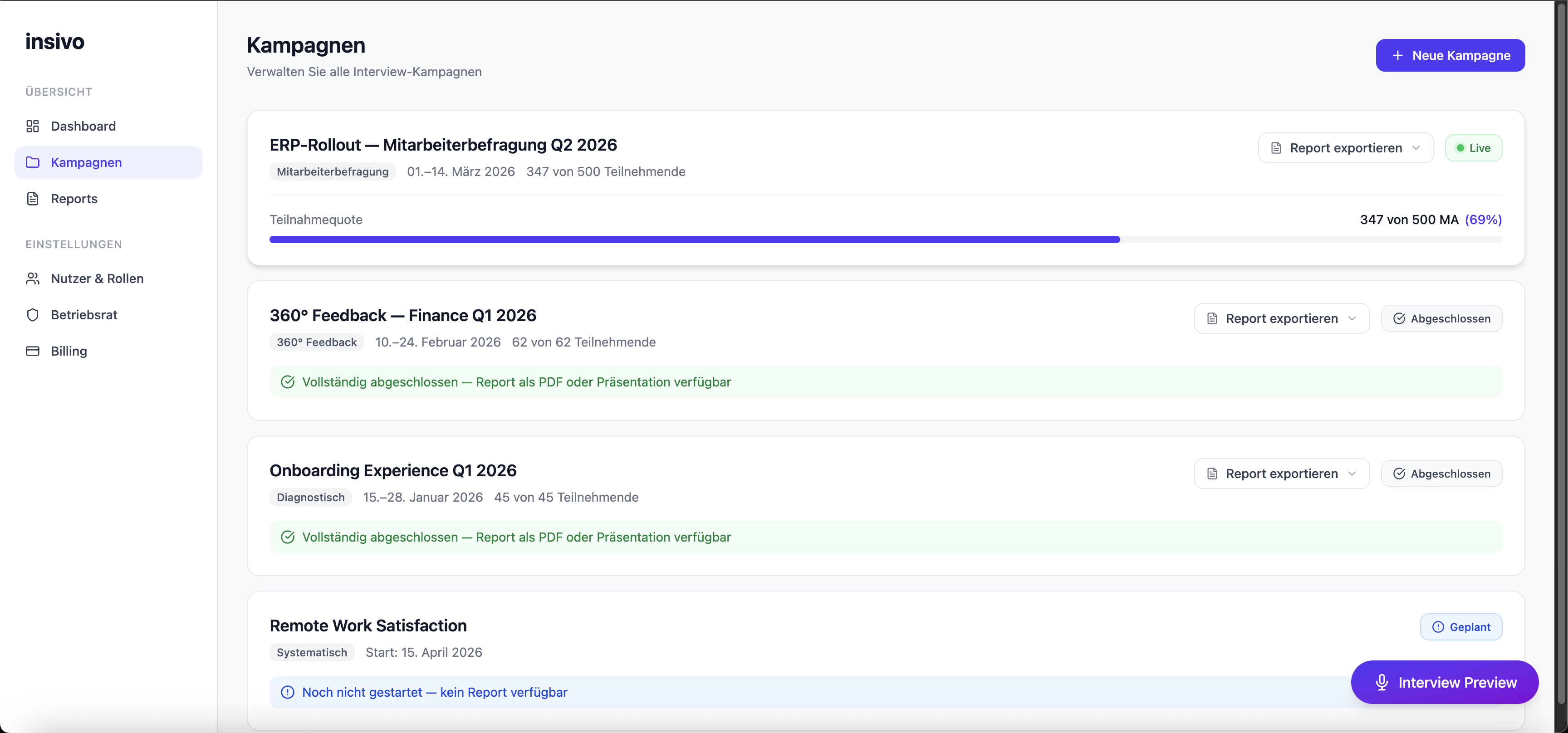 Kampagne erstellen Mockup